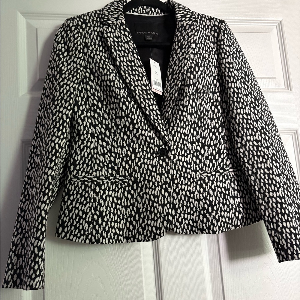 Banana Republic Black and White Blazer Tailored Jacket